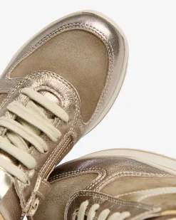 Nero Giardini Sneakers Teen da Ragazza in Pelle, Camoscio e Materiale Tecnico Oro Sale