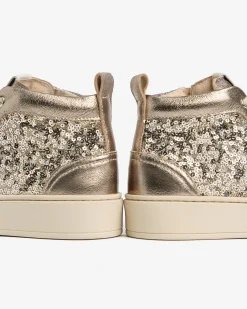 Nero Giardini Sneakers Teen da Ragazza in Pelle e Tessuto Oro Sale