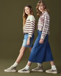 Nero Giardini Sneakers Teen da Ragazza in Pelle e Tessuto Oro Sale