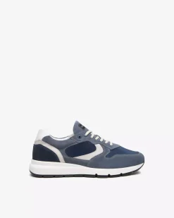 Nero Giardini Sneakers Uomo in Camoscio, Pelle e Tela Avio Hot