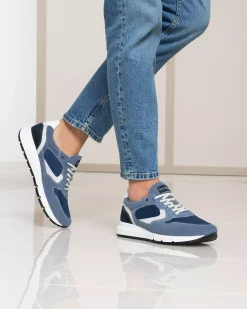 Nero Giardini Sneakers Uomo in Camoscio, Pelle e Tela Avio Hot
