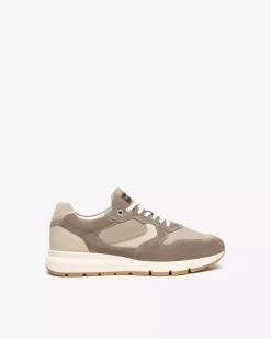 Nero Giardini Sneakers Uomo in Camoscio, Pelle e Tela Beige Sale