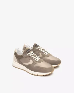 Nero Giardini Sneakers Uomo in Camoscio, Pelle e Tela Beige Sale
