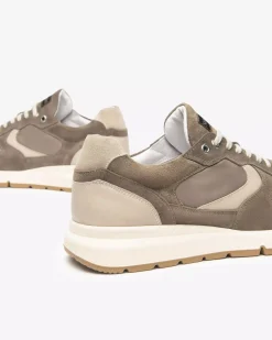 Nero Giardini Sneakers Uomo in Camoscio, Pelle e Tela Beige Sale