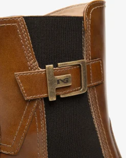 Nero Giardini Stivaletti Chelsea Donna in Pelle Marrone Outlet