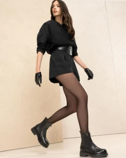 Nero Giardini Stivaletti Chelsea Donna in Pelle e Tessuto Nero Hot
