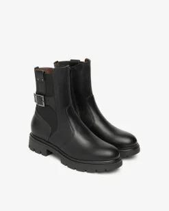 Nero Giardini Stivaletti Donna in Pelle e Tessuto Nero Sale