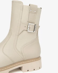 Nero Giardini Stivaletti Donna in Pelle e Tessuto Avorio Clearance