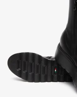 Nero Giardini Stivaletti Donna in Pelle e Tessuto Nero Hot