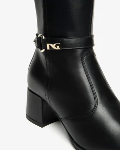 Nero Giardini Stivali Donna in Pelle Nero Outlet