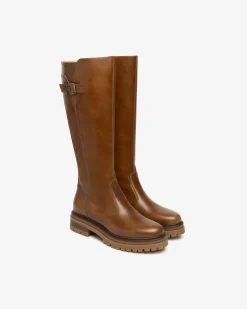 Nero Giardini Stivali Donna in Pelle Marrone Clearance