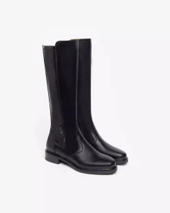Nero Giardini Stivali Donna in Pelle e Materiale Tecnico Nero