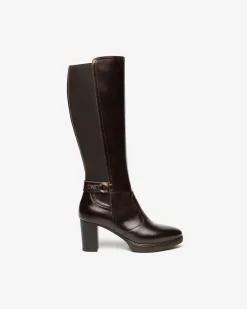 Nero Giardini Stivali Donna in Pelle e Tessuto T. Di Moro Outlet