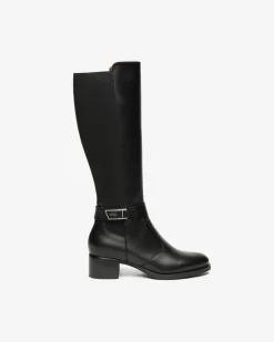 Nero Giardini Stivali Donna in Pelle e Tessuto Nero Clearance