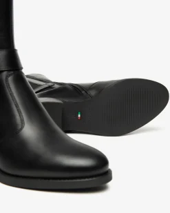 Nero Giardini Stivali Donna in Pelle e Tessuto Nero Clearance