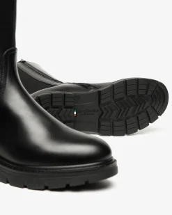 Nero Giardini Stivali Donna in Pelle e Tessuto Nero Online