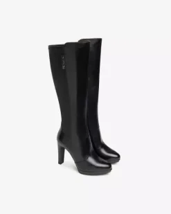 Nero Giardini Stivali Donna in Pelle e Materiale Tecnico Nero Clearance