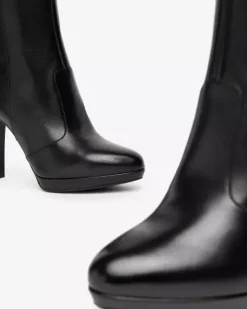 Nero Giardini Stivali Donna in Pelle e Materiale Tecnico Nero Clearance