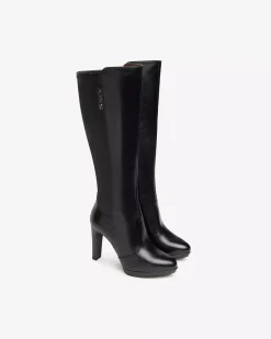 Nero Giardini Stivali Donna in Pelle e Materiale Tecnico Nero Clearance