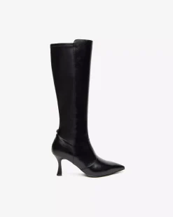 Nero Giardini Stivali Donna in Pelle e Materiale Tecnico Nero