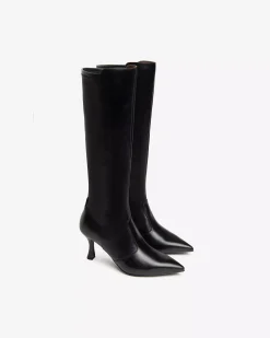 Nero Giardini Stivali Donna in Pelle e Materiale Tecnico Nero