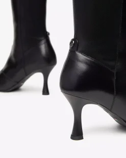Nero Giardini Stivali Donna in Pelle e Materiale Tecnico Nero