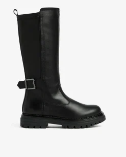 Nero Giardini Stivali Teen da Ragazza in Pelle e Materiale Tecnico Nero Discount