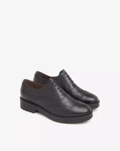 Nero Giardini Stringate Donna in Pelle Nero Online