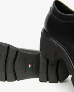 Nero Giardini Stringate Donna in Pelle Nero New