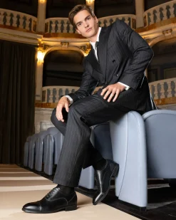 Nero Giardini Stringate Uomo in Pelle Nero Clearance
