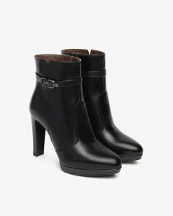 Nero Giardini Tronchetti Donna in Pelle Nero New