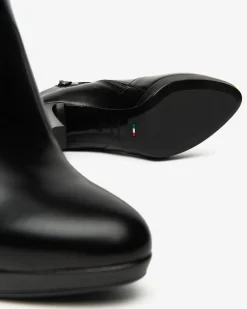 Nero Giardini Tronchetti Donna in Pelle Nero New