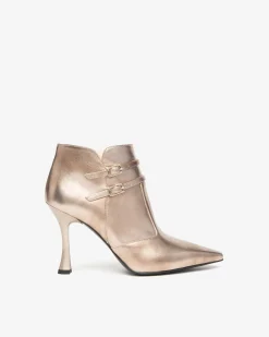 Nero Giardini Tronchetti Donna in Pelle Oro Clearance
